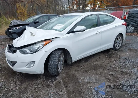 2013 Hyundai Elantra Limited z USA, uszkodzony, nr VIN 5NPDH4AEXDH266579